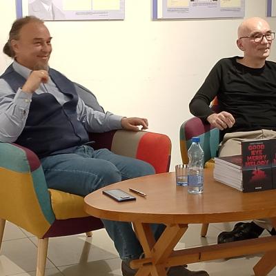 Vladimir Pakuševskij. Promocija romana Good Bye Merry Melody. Kulturni centar Lukijan Mušicki Temerin. 2025.